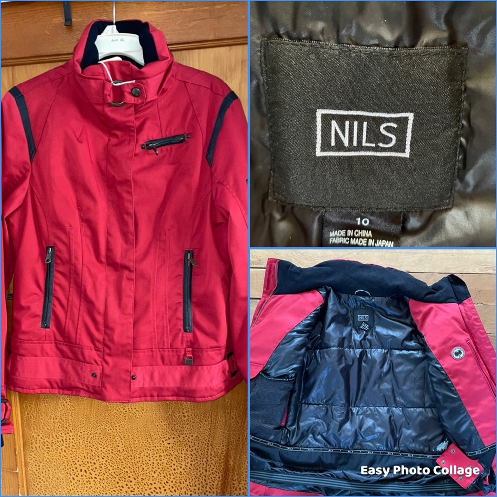 Nils deep red ski / snowboard jacket / woman’s / misses size 10 / Like New